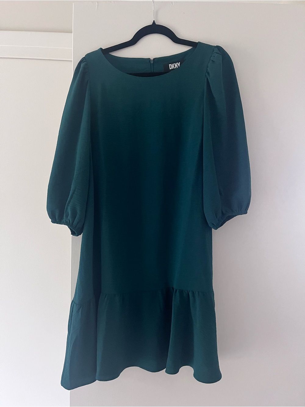 DKNY Dark Green 3/4 Sleeve Mini Dress